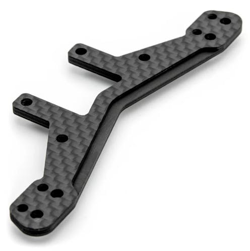#1U-15532- 1UP RACING CF1 – CARBON FIBRE FRONT BUMPER BRACE AND BODY MOUNT PLATE (ASSOCIATED TC8)