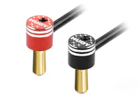 #DY293211 - HUDY ALU BULLET PLUG BLACK & RED WITH 5MM GOLDEN BULLETS - SET