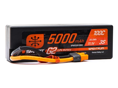 #SPMX53S100H3 - SPEKTRUM 11.1V 5000mAh 3S 100C Smart G2 Hardcase LiPo Battery - IC3
