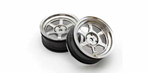 #K.FAH709SM - KYOSHO 1:10 FAZER FZD2 RAYS TE37V WHEEL OFFSET 5MM (2) PLATED
