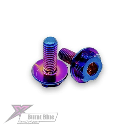 #EXAB3X10 - Exalt - Surelock Burnt Blue titanium 2in1 3 x 10mm motor screw kit (pr)