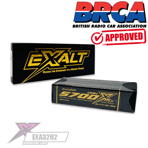 #EXA3202 - Exalt X-Rated - 5700mah 135C 2S Shorty 7.4v LIPO battery pack - 25.1mm (5mm) BRCA