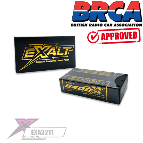 #EXA3211 - Exalt HVX-Rated - 6400mah 135C 2S HV Shorty 7.6v LIPO battery pack - 25.1mm (5mm) BRCA