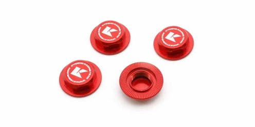 #K.IFW649R - KYOSHO 1:8 INFERNO SERRATED CLOSED WHEEL NUTS (4) RED