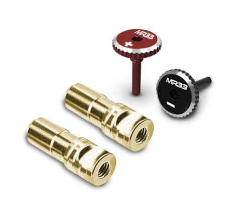 #MR33-QLB-5 - MR33 Quick Lock Gold Connector Set 5mm - Red/Black (2)