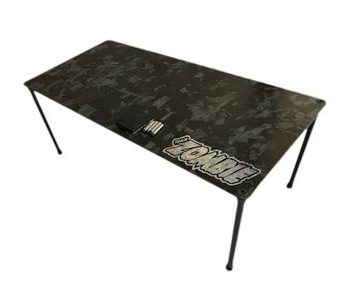 #C-TZ-100FC5 - ZOMBIE FORGED CARBON mini desk w 130mm leg FOR 1/10 TOURING CARS 25x12cm