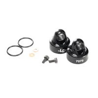 #LC6286 -  Black 7075 hard coated aluminium bleeder shock caps - pr (all EMB, BHC or LC12B1)