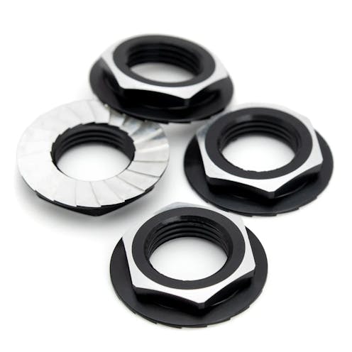 #1U-87010 - 1Up Lockdown 7075 17mm aluminium serrated wheel nuts - Black (4 pcs)