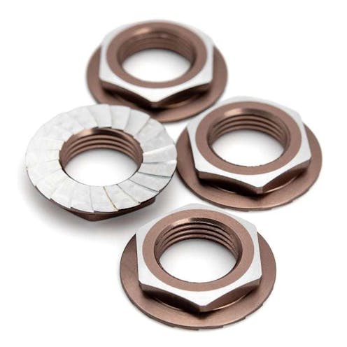 #1U-87019 - 1Up Lockdown 7075 17mm aluminium serrated wheel nuts - Gun Metal (4 pcs)