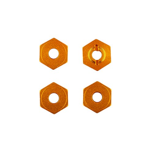 #AS21910 - ASSOCIATED REFLEX 14B CLASSIC ALUMINIUM WHEEL HEXES, GOLD