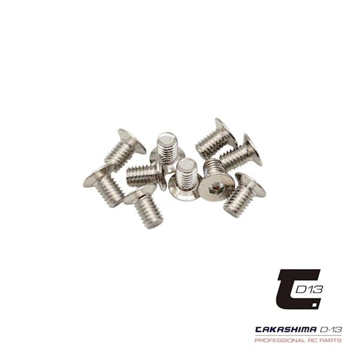 #TKSM-130 - Takashima Carbon steel Grade 12.9 120 deg flat head screws - 3 x 6mm (10 pcs)