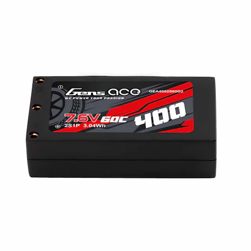 #GEA4002S60D2 - GENSACE MINI 1:28 LIPO 2S HV 2.0 7.6V-400-60C(JST) 44X23X12MM 19G