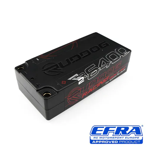 #RP-0856 - RUDDOG Racing RR2 6400mAh 150C/75C 7.6V 25mm Short Stick Pack LiPo-HV Battery