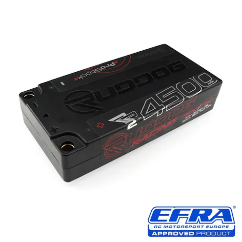 #RP-0852 - RUDDOG Racing RR2 ProStock 4500mAh 150C/75C 7.4V 20mm-LCG Short Stick Pack LiPo Battery