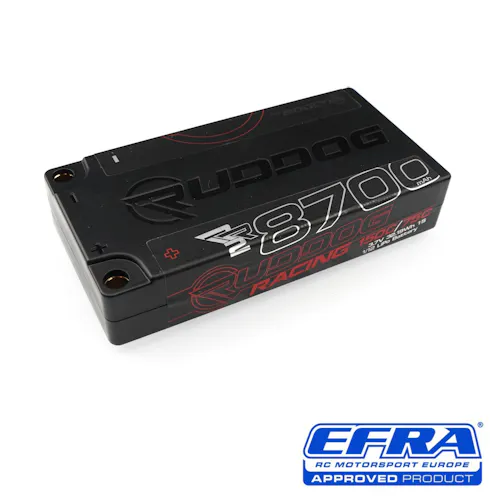 #RP-0851 - RUDDOG Racing RR2 8700mAh 150C/75C 3.7V 1S 1/12 LiPo Battery