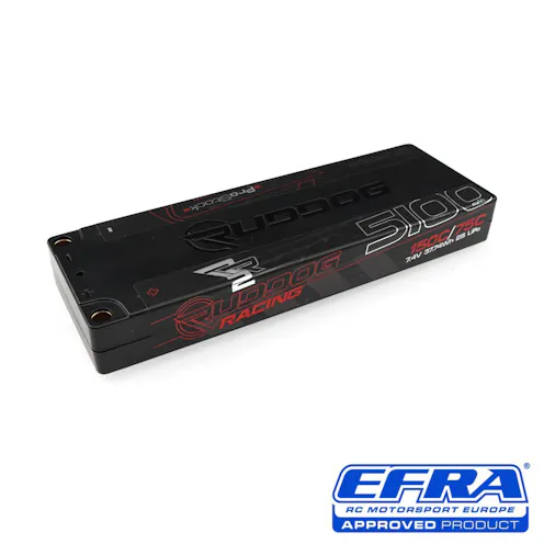 #RP-0857 - RUDDOG Racing RR2 ProStock 5100mAh 150C/75C 7.4V 17.5mm-LCG Stick Pack LiPo Battery