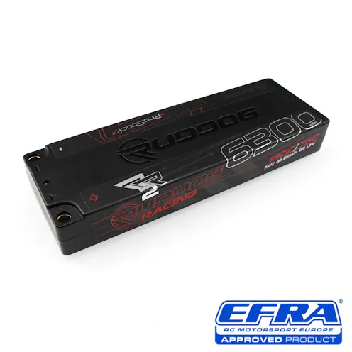 #RP-0858 - RUDDOG Racing RR2 ProStock 6300mAh 150C/75C 7.4V 19.5mm-LCG Stick Pack LiPo Battery