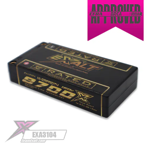 #EXA3104 - EXALT X-RATED - 8700MAH HC 150C 1S 3.7V LIPO BATTERY PACK - BRCA 26