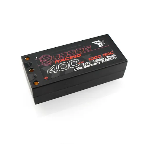 #RP-0898 - RUDDOG Racing RR2 400mAh 100C/50C 7.4V 1/28th Pack LiPo Battery