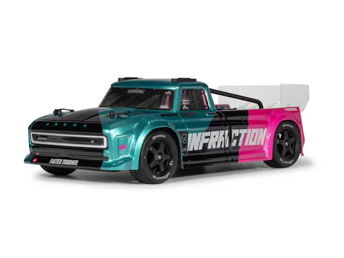 #ARA4315V4T3 - ARRMA 1/8 INFRACTION 223S DSC 4X4 RTR STREET BASH - TEAL/PINK