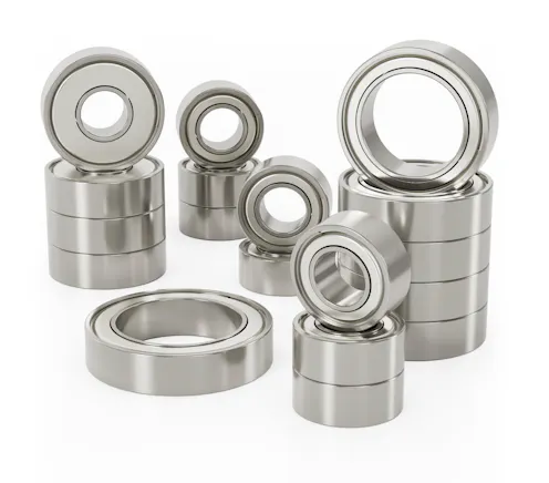 #1U-45086 - 1Up Cv2 - Pro Ball Bearing Set - chrome/ceramic (Yokomo MO 3.0)