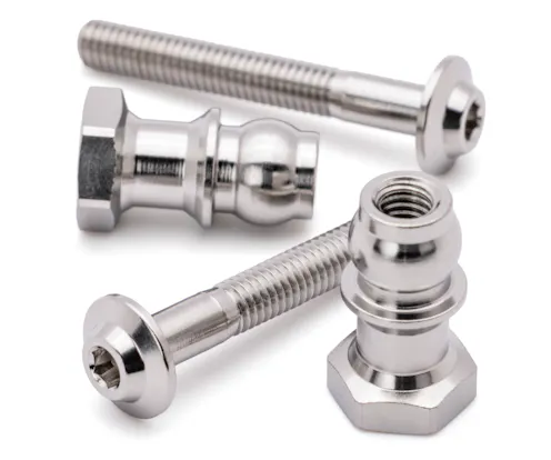 #1U-70037 - 1Up Pro-Duty titanium upper shock mounts - 22mm screw with10mm stand offs - pr