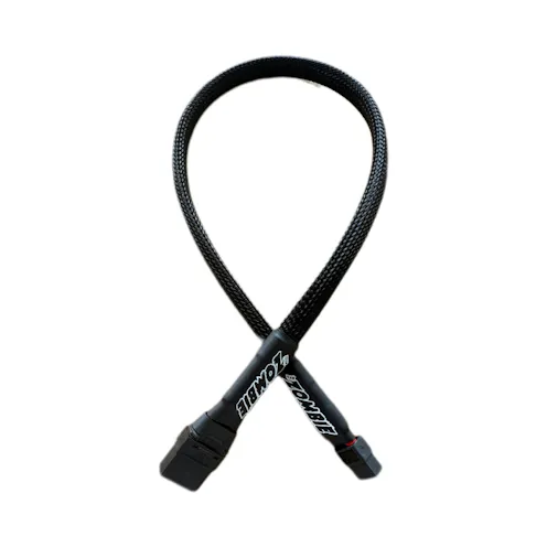 #B-TZ-108XRL - ZOMBI XT60, XT90 500mm 10awg power supply cable half wrap (FULL BLACK)