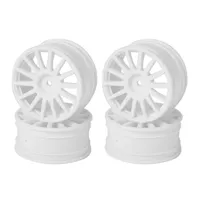 #LC8059 - LC Racing WHITE – 14 SPOKE 25MM RALLY WHEELS – 4 PCS (PTG-2)