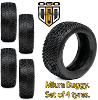 #OGO-H1824BM - OGO 1/8th Buggy Miura Tyres - H Compound - Medium (Blue) - 4Pc