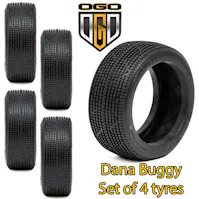 #OGO-H2910BM - OGO 1/8th Buggy Dana Tyres - H Compound - Medium (Blue) - 4Pc