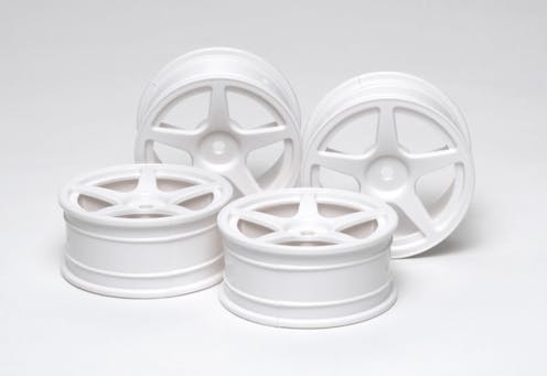 Tamiya #TA53471 - TAMIYA M NARROW WHITE 5 SPOKE WHEELS