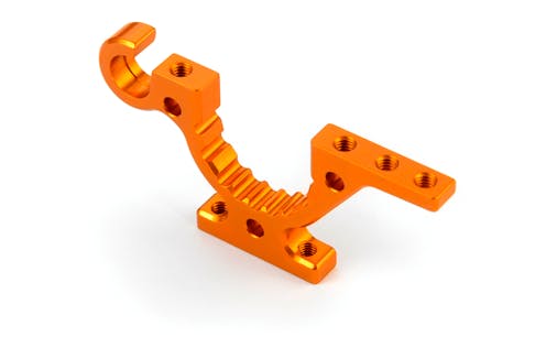 #XR302763-O - TEAM XRAY T4'19 ALU LOWER ADJUSTMENT BULKHEAD - FRONT L / REAR R - ORANGE