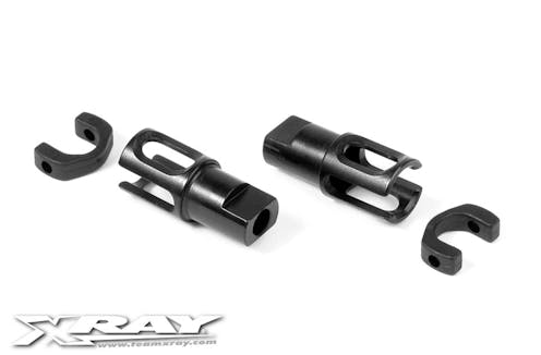 #XR305137 - TEAM XRAY STEEL SOLID AXLE DRIVESHAFT ADAPTERS - HUDY SPRING STEEL? (2)