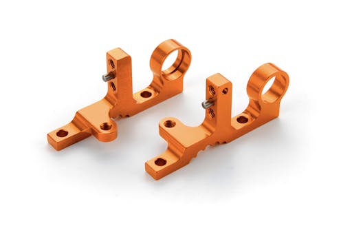 #XR302038-O - TEAM XRAY T4F ALU FRONT UPPER CLAMP (L+R) - ORANGE