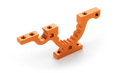 #XR302764-O - TEAM XRAY T4F ALU LOWER ADJUSTMENT BULKHEAD - FRONT RIGHT - ORANGE