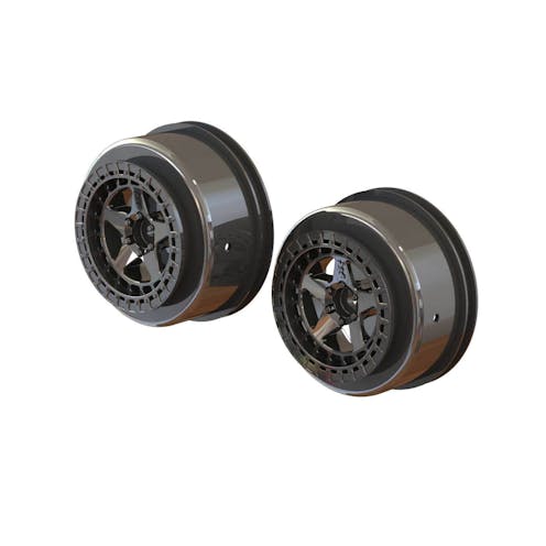 #AR510098 - ARRMA AR510098 SC 2.2"/3.0" Wheel 14mm Hex Blk Chrome(2)