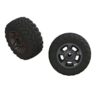 #ARA550053 - ARRMA Ragnarok Mt' Tire ST Glued (Black Chrome) (2)