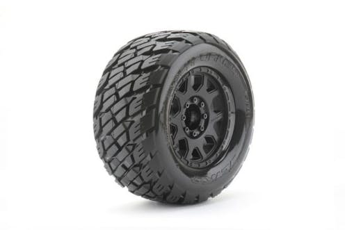 #JK1803CB - Jetko Extreme Tyre Monster Truck Rockform Belted on 3.8" 17mm Black Rims