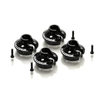 #EX1929 - Exotek Racing Dual Black and Silver 6061 aluminium clamping spring perches - 4 pcs (Hot Bodies E819 or D819)
