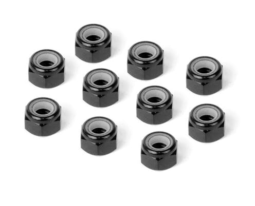 #DY296540-K - HUDY ALU NUT M4 - BLACK (10)