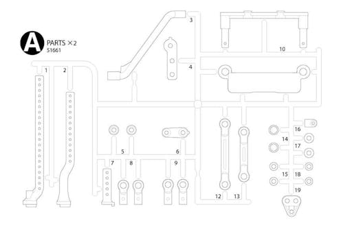 #TA51661 - TAMIYA TC-01 A Parts - Body Mounts x 2
