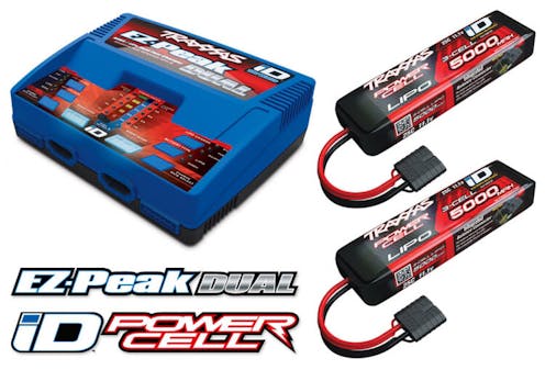 Traxxas #TRX2990TX - Traxxas iD Completer Pack with 1x EZ-Peak Dual Charger & 2x LiPo 3S 5000mAh Battery