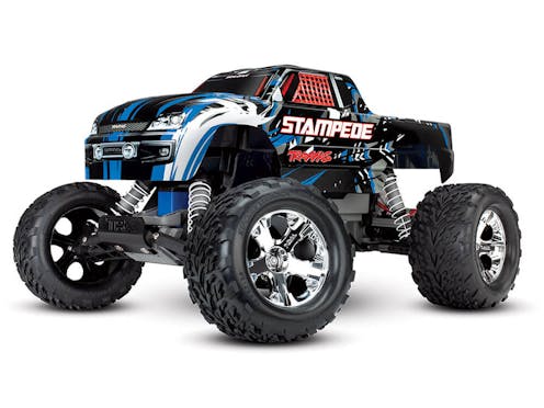 #TRX36054-4-BLUE - Traxxas Blue Stampede 1:10 2WD Monster Truck (+ TQ, XL-5, Titan 550)