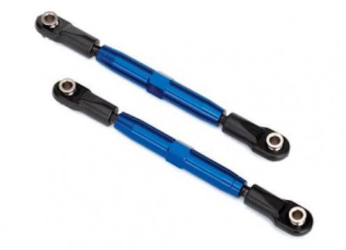 #TRX3644X - Traxxas Camber links, Rear (Tubes Blue-anodized, 7075-T6 aluminium, stronger than titanium) (73mm) (2 pcs) / rod ends (4 pcs) / aluminium wrench (1pc)