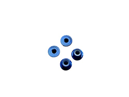 #BO7001 - Balls Out 4mm Serrated Nyloc Wheel Nut - 4pcs - Blue