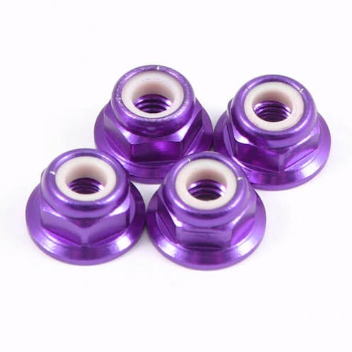 #BO7004 - Balls Out 4mm Serrated Nyloc Wheel Nut - 4pcs - Purple