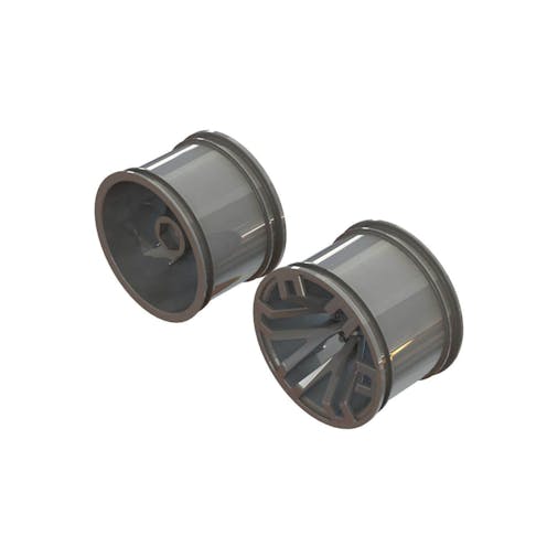 #ARA510125 - ARRMA MT 2.8" Wheel 14mm Hex Gun Metal (2)