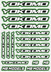 #BO-YOK-G - Balls Out Yokomo Pre-Cut Stickers (A5) - GREEN