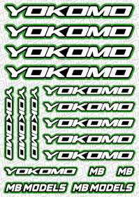 #BO-YOK-G - Balls Out Yokomo Pre-Cut Stickers (A5) - GREEN