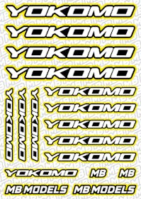 #BO-YOK-Y - Balls Out Yokomo Pre-Cut Stickers (A5) - YELLOW